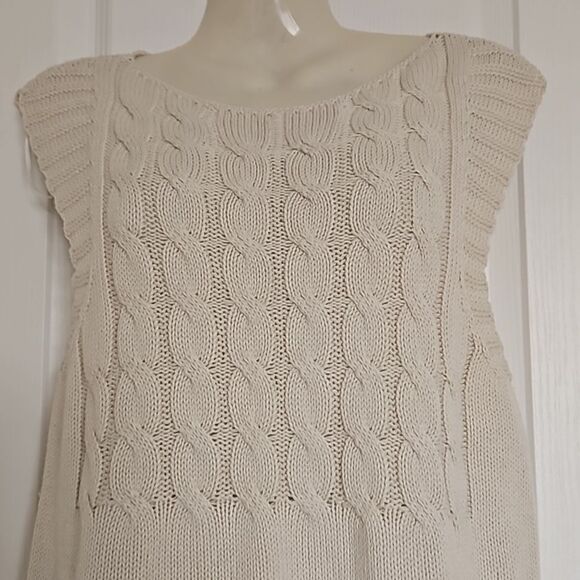 Zara Sweater Mini Sleeveless Dress Small Off White - Picture 6 of 16